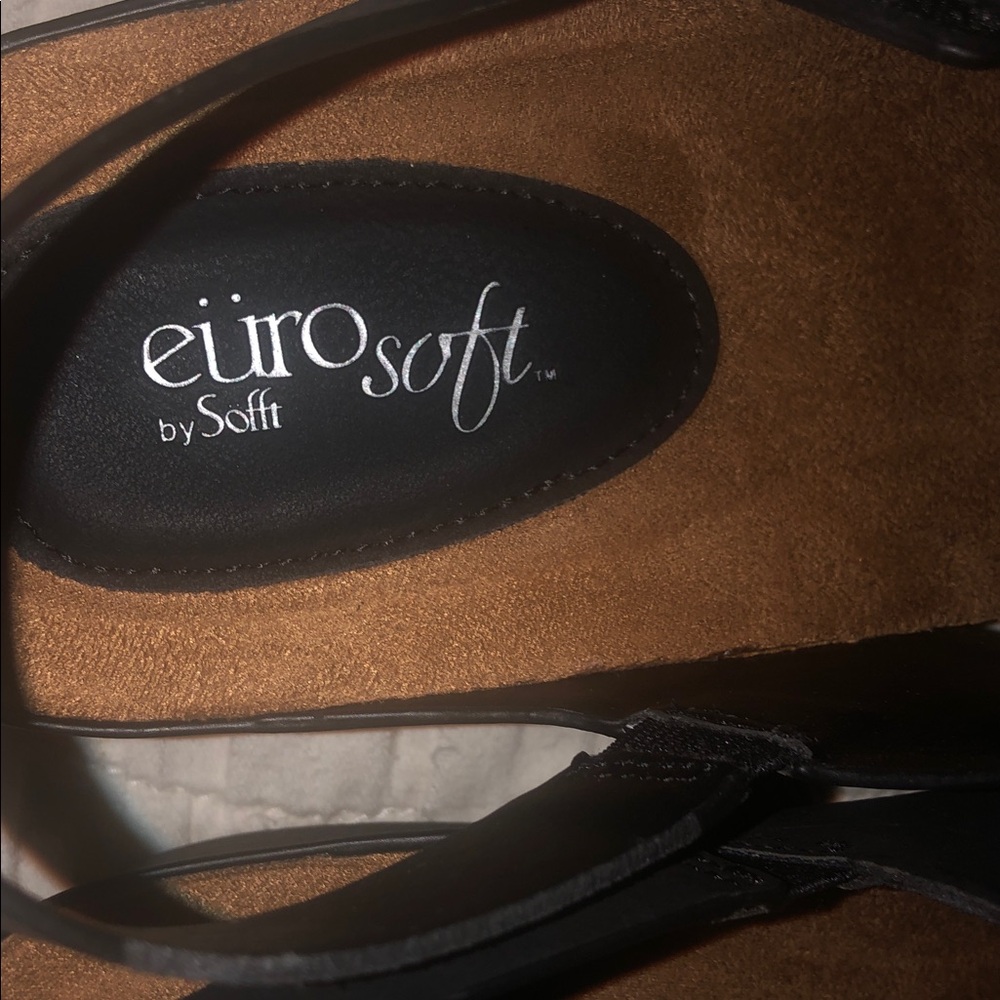 Eurosoft Gianetta Women's Black Slingback Thong Sandals US 9M Adjustable Straps - Picture 2 of 10